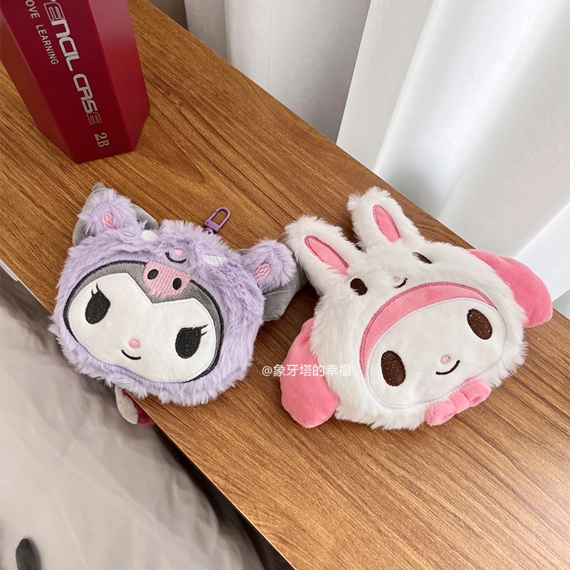 Симпатичный кошелек для мелочи Sanrio Kuromi My Melody Cinnamoroll Pom пурин плюшевая сумка в