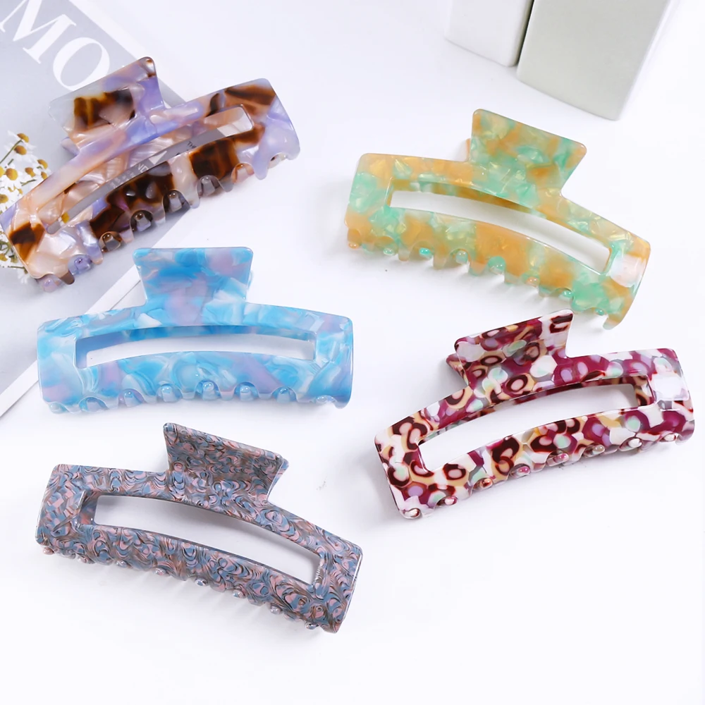Крупный зажим для волос из ацетатного материала разные цвета длинная заколка