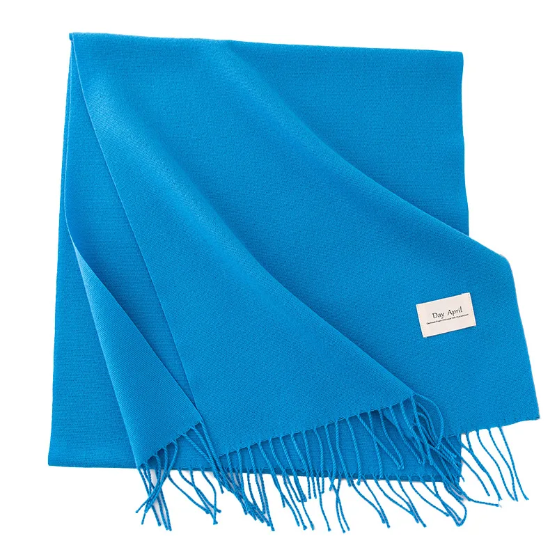 Однотонный шарф из искусственного кашемира женский осенне-зимний шикарный