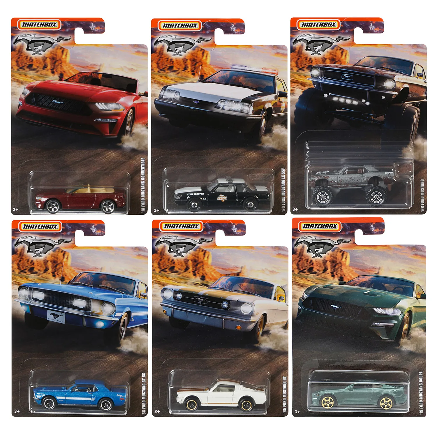 

Original Mattel MATCHBOX City Hero Ford Car Model Alloy Police Car Mustang Metal Boys Toys for Children 1/64 Off-road Vehicle