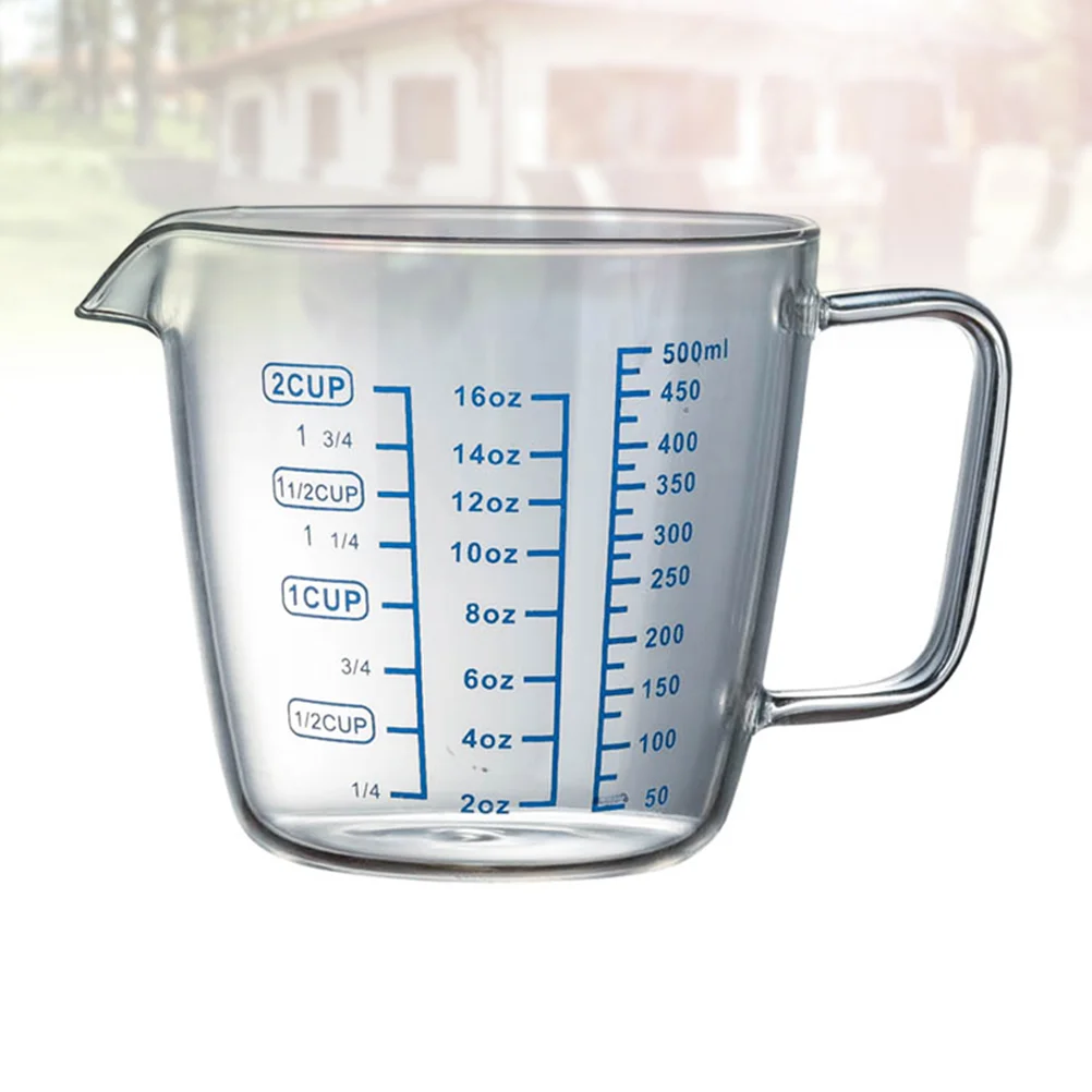 

Transparent Practical Glass Material Accurate Lightweight Heat- resistant Measuring Tool for Store Home 1PC 500ML