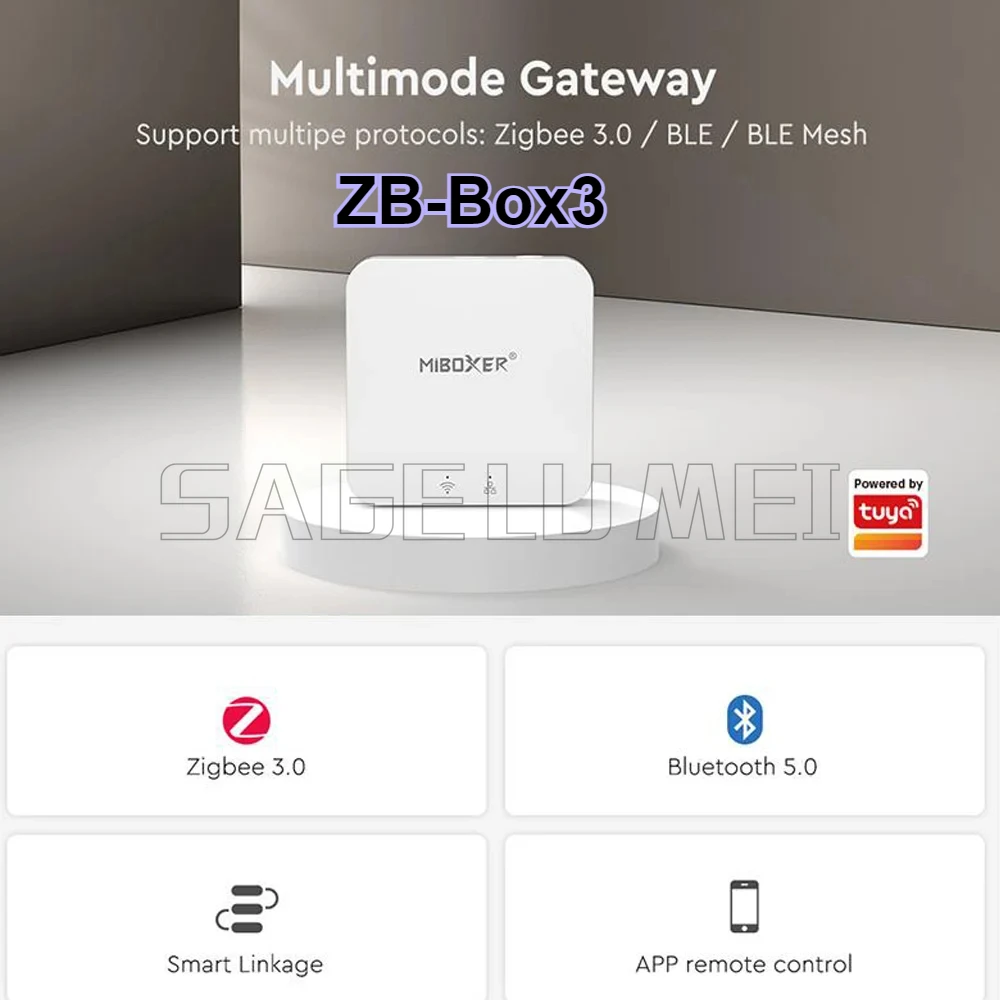 Фото Шлюз Miboxer Smart Zigbee 3.0 ZB-Box2 Проводной ZB-Box3 Многомодовое приложение Bluetooth Mesh/голосовое управление Ultimate Home Automation Hub №3