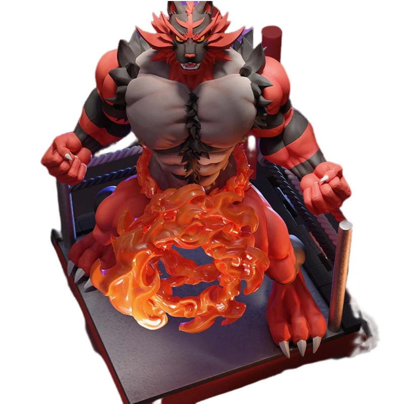 

23Cm Gk Pokemon Anime Action Figure Incineroar Limited Edition Statue Collection Model Ornament Garage Kit Toys Gift