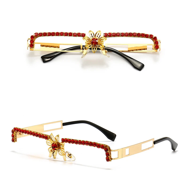 Женские солнцезащитные очки со стразами и цветами Стразы 2022 роскошные брендовые