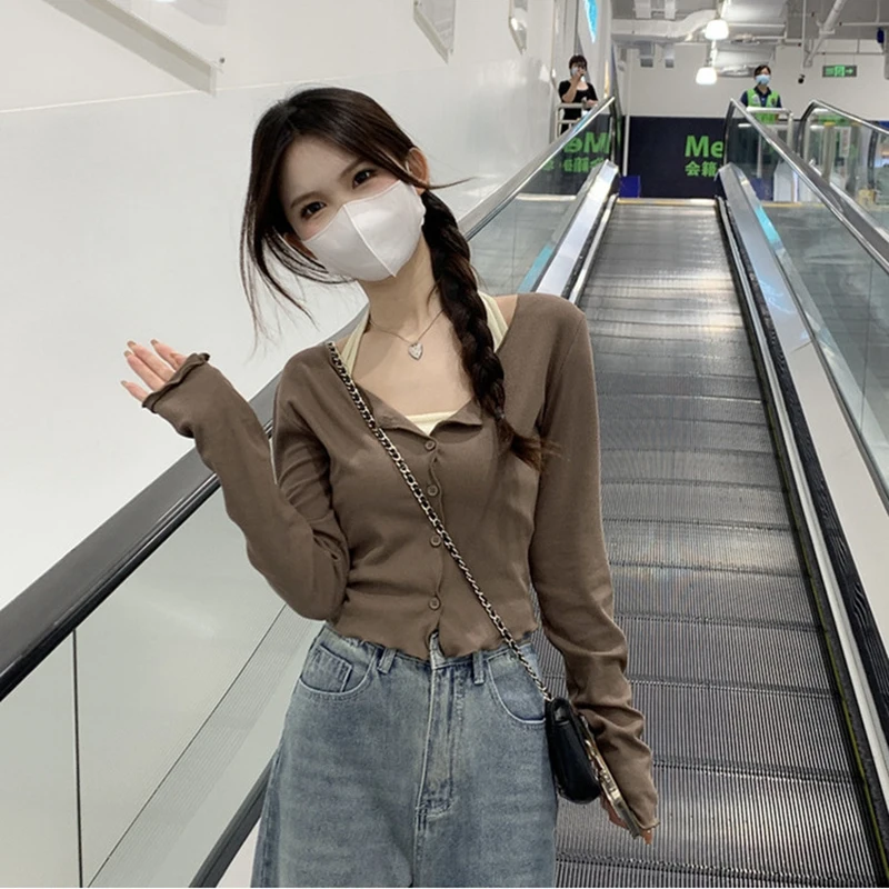 Футболка женская с длинным рукавом винтажная уличная одежда графическим принтом