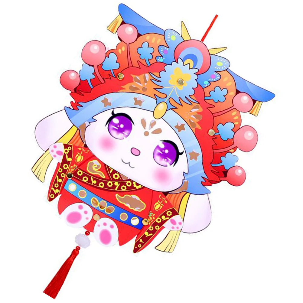 

Lantern Chinese Rabbit Paper Year Lanterns Festival Diy New Kit Spring Material Making Kids Lunar Handheld Hanging Lamp Bunnythe