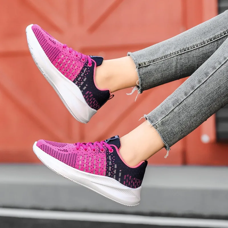 Sports Women's Walking Shoes Summer Mesh Breathable Outdoor Sneakers Lace Up Casual Shoes Lightweight  women shoes