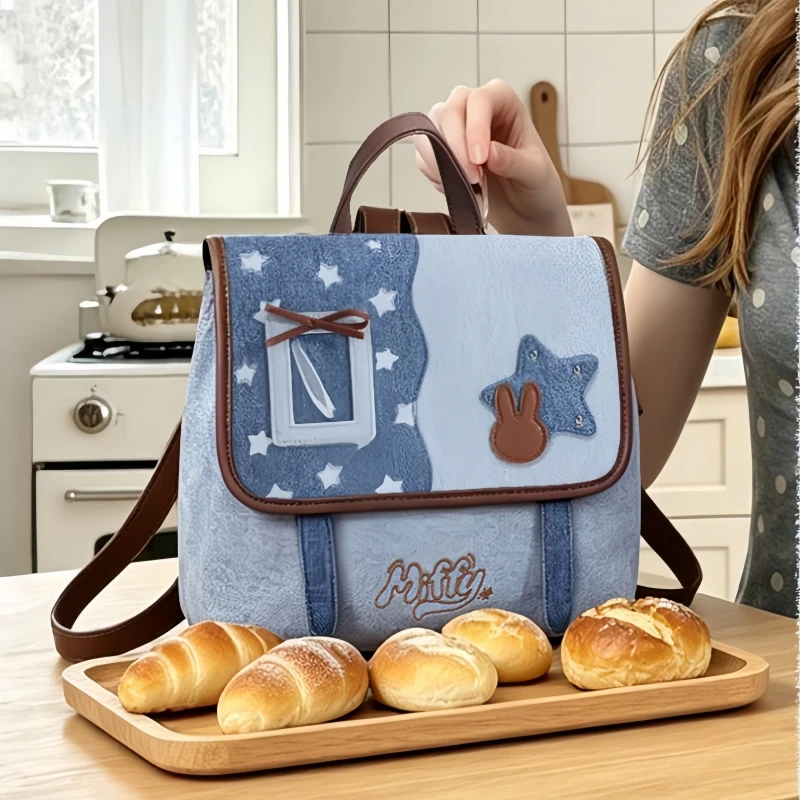 Фото Сумка через плечо Miffy 25,5*25*25 см, джинсовый рюкзак, серия Kawaii Miffy, высококачественная сумка №5