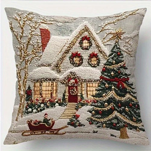 

Рождественские наволочки из полиэстера велюра