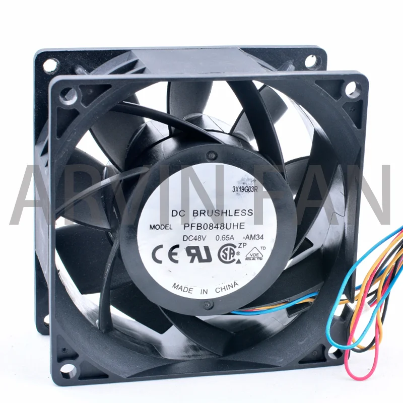 Новый оригинальный вентилятор PFB0848UHE, 8 см, 80 мм, 80x80x38 мм, 48 В постоянного тока, 0,65 А, 4 линии, объемный вентилятор охлаждения для серверного шасси