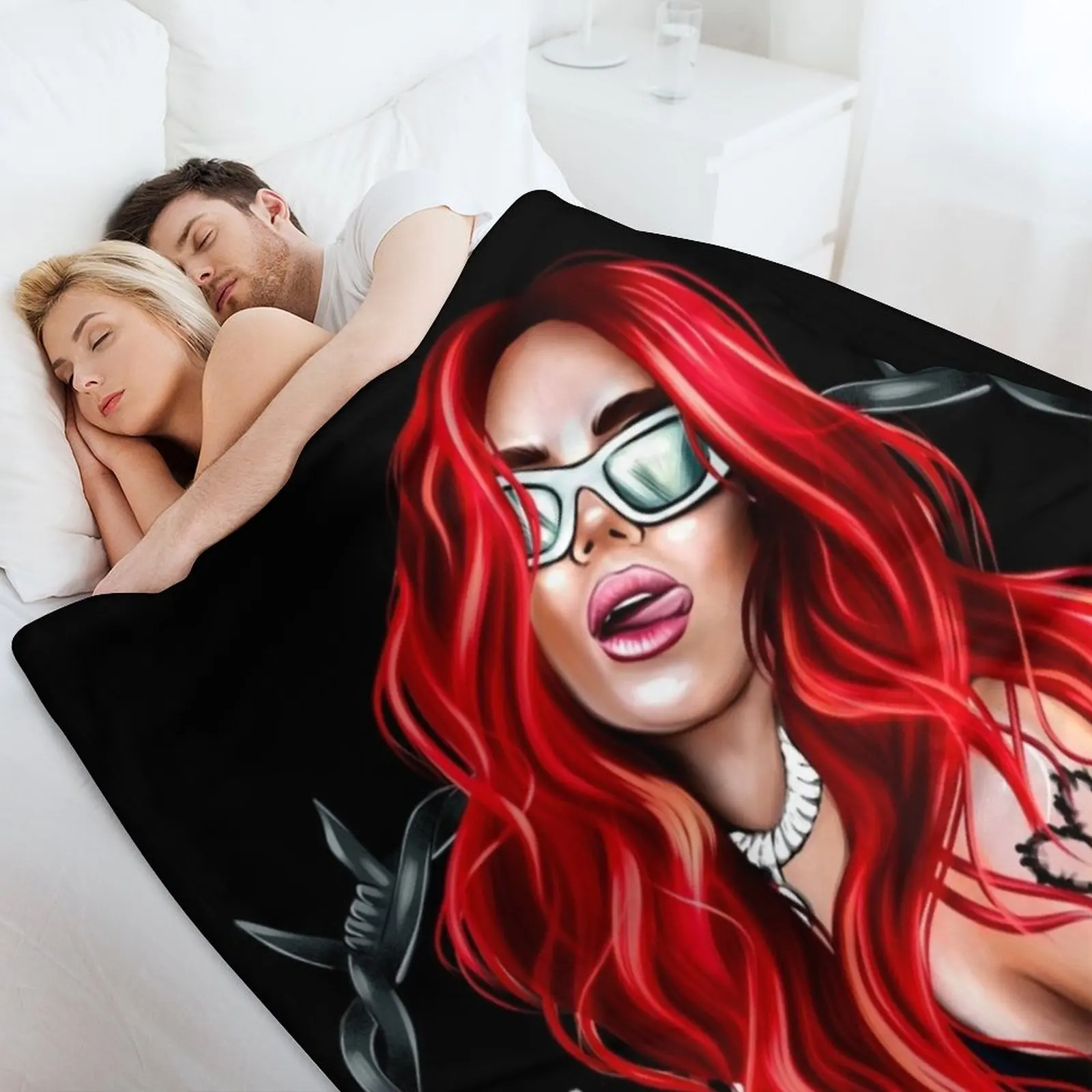 Karol g Bichota и татуировка сердца red Bare Wire Heart новый образ с красными волосами Il Throw Blanket