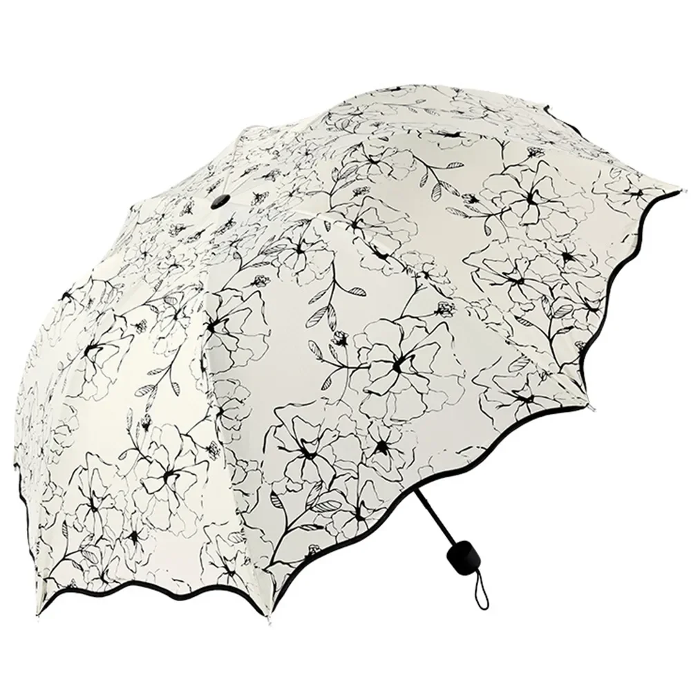 

NEW Chic Floral ANTI-UV Foldable Umbrellas Sun Compact Women Female Ladies Lady Windproof Rain Lovely Flower 8K Parasols Umbrell