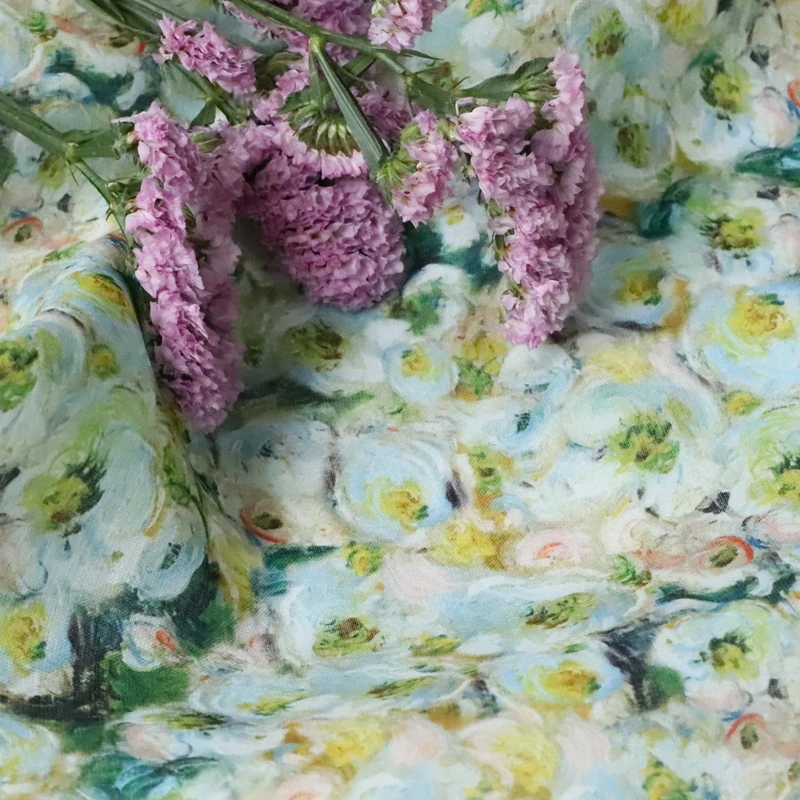 Постельное белье Monet из натурального чистого рами тонкая летняя ткань с цифровой