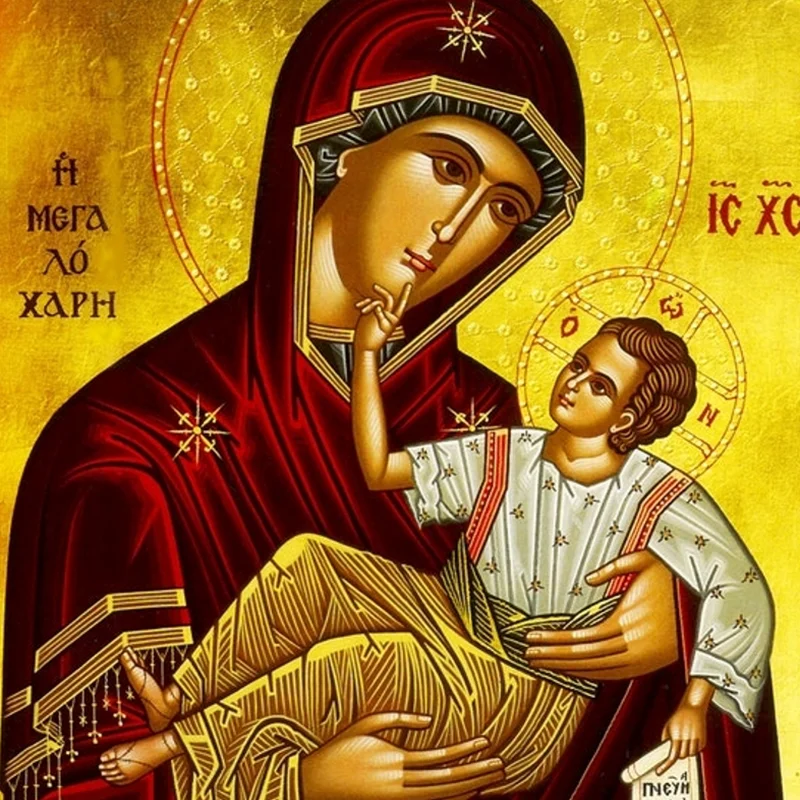 Дева Мария Парамифия Греческая православная икона Божией Матери византийское