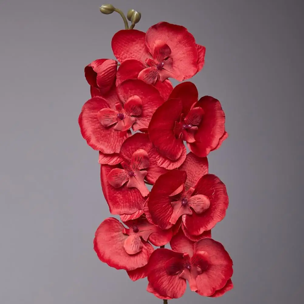 

8 Heads Artificial Flower Non-fading Easy Care Decorative Imitation Phalaenopsis Wedding Home Hotel Decor