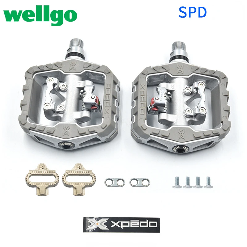 

Wellgo Xpedo XTF-2 MTB Bicycle Pedals SPD 9/16 Al Alloy Body Cr-Mo Spindle DU Bearing Anti-Slip Lock/Flat Pedal in One Pedals
