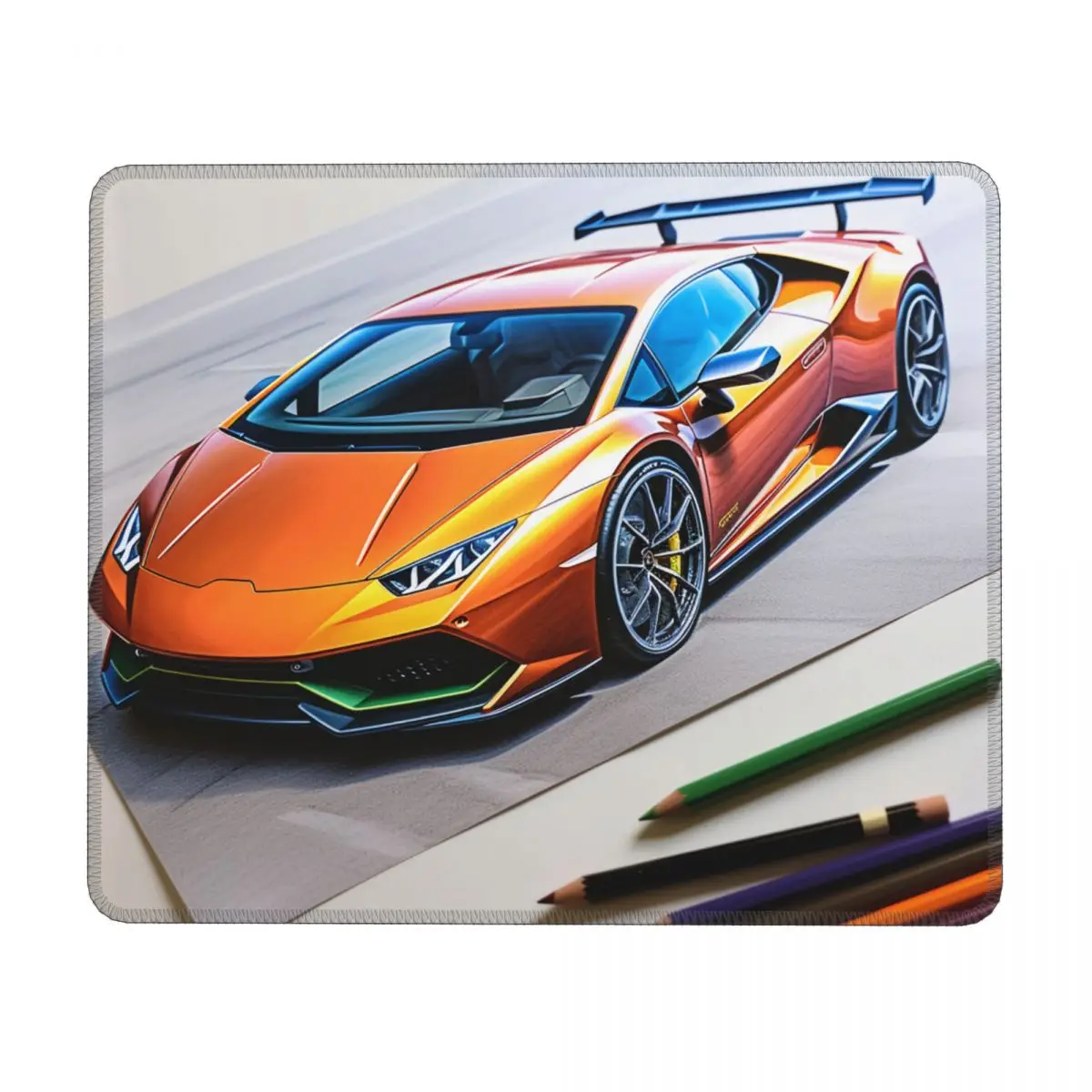 Noble Sports Car Print Mouse Pad Colored Cartoon Pencil Art Rubber Desktop Mousepad Anti Fatigue Soft Custom Mouse Pads