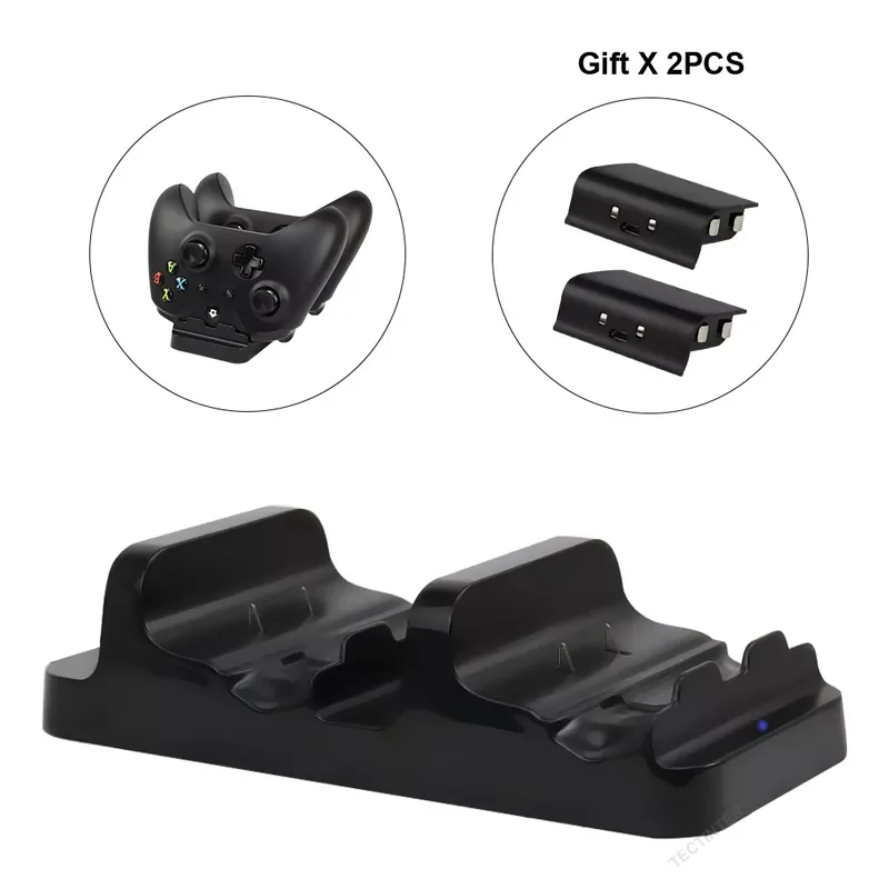 

Dual Charger For XBox One Slim Controller Gamepad Battery Charger Joystick Charging base Dock Station Stand Gaming Accessories