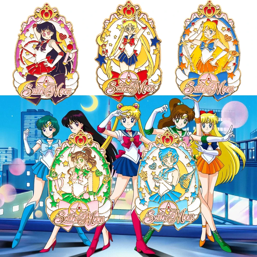 Аниме Девушка Воин Сейлор Мун Брошь Милый Mizuno Ami Kino Makoto Sailor Косплей Булавка
