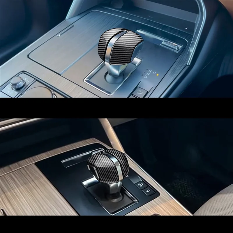 Автомобильная черная ручка переключения передач из углеродного волокна крышка