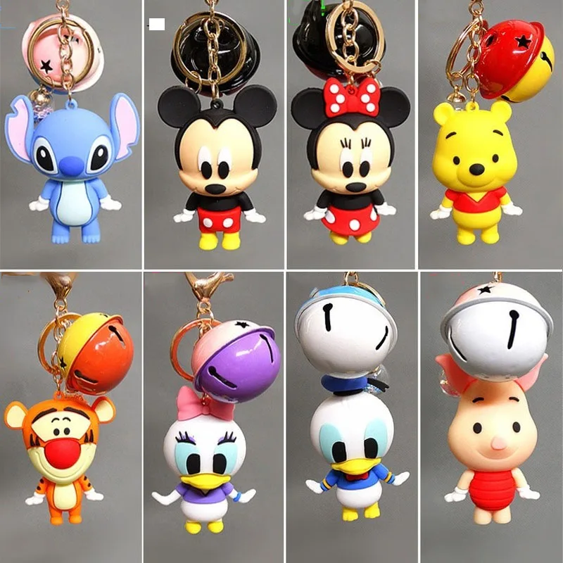 

Disney Mickey Mouse Tiger Daisy Stitch Pooh Bear Winnie Minnie Key Chain Doll Bag Pendant Accessories Keychain Gift