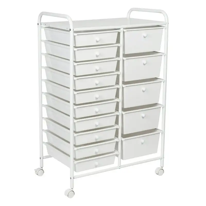 

Metal Rolling Storage Cart, White