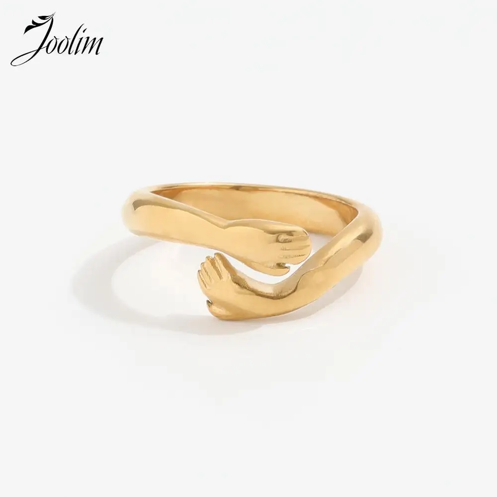 

Joolim High End PVD Plated Stainless Steel Hug Rings 2021 Trendy Jewelry