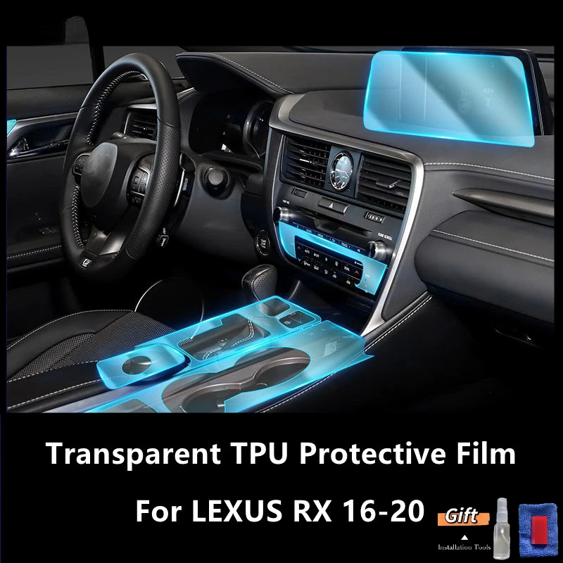 

For LEXUS RX 16-20 Car Interior Center Console Transparent TPU Protective Film Anti-scratch Repair Film Accessories Refit