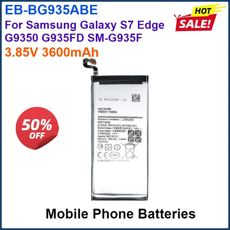 EB-BG935ABE 3 85 В 3600 мАч аккумулятор для Samsung Galaxy S7 Edge S7Edge SM-G935F G9350 G935FD мобильного