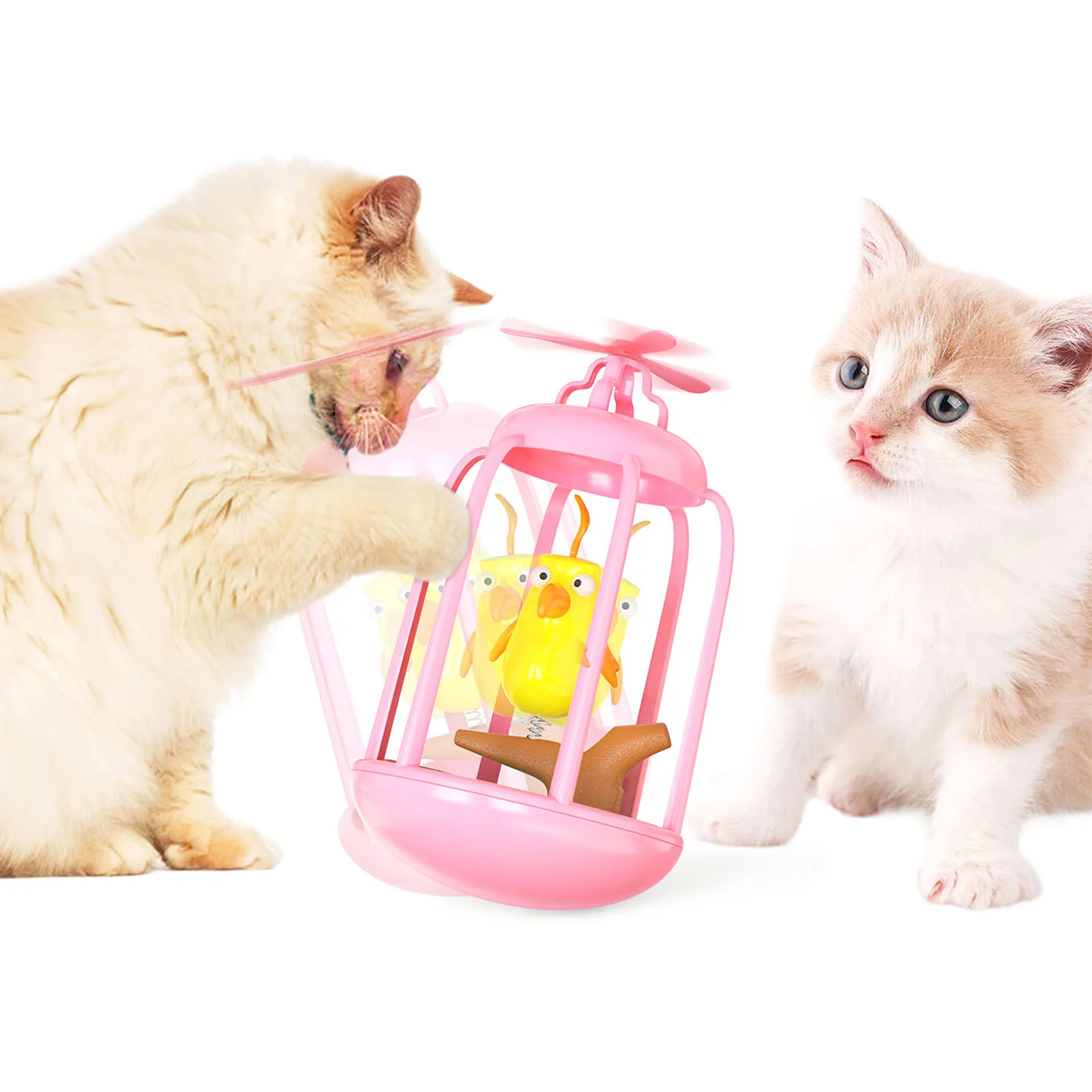 

Cat Toys Funny Tumbler Design Bird House Cage Interactive Spinning Sounding Toys Kitten Mental Physical Exercise Pet Supplies