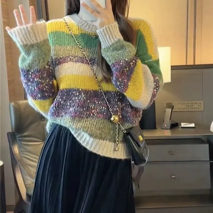 Осень-зима дизайн сращивание цветных физиологических полосок свободная