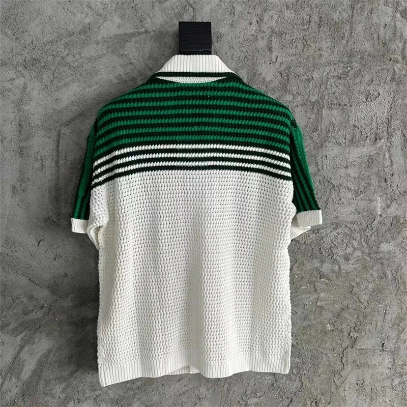 

Высокое качество Жаккардовый свитер с коротким рукавом для мужчин и женщин, кофты с вышивкой