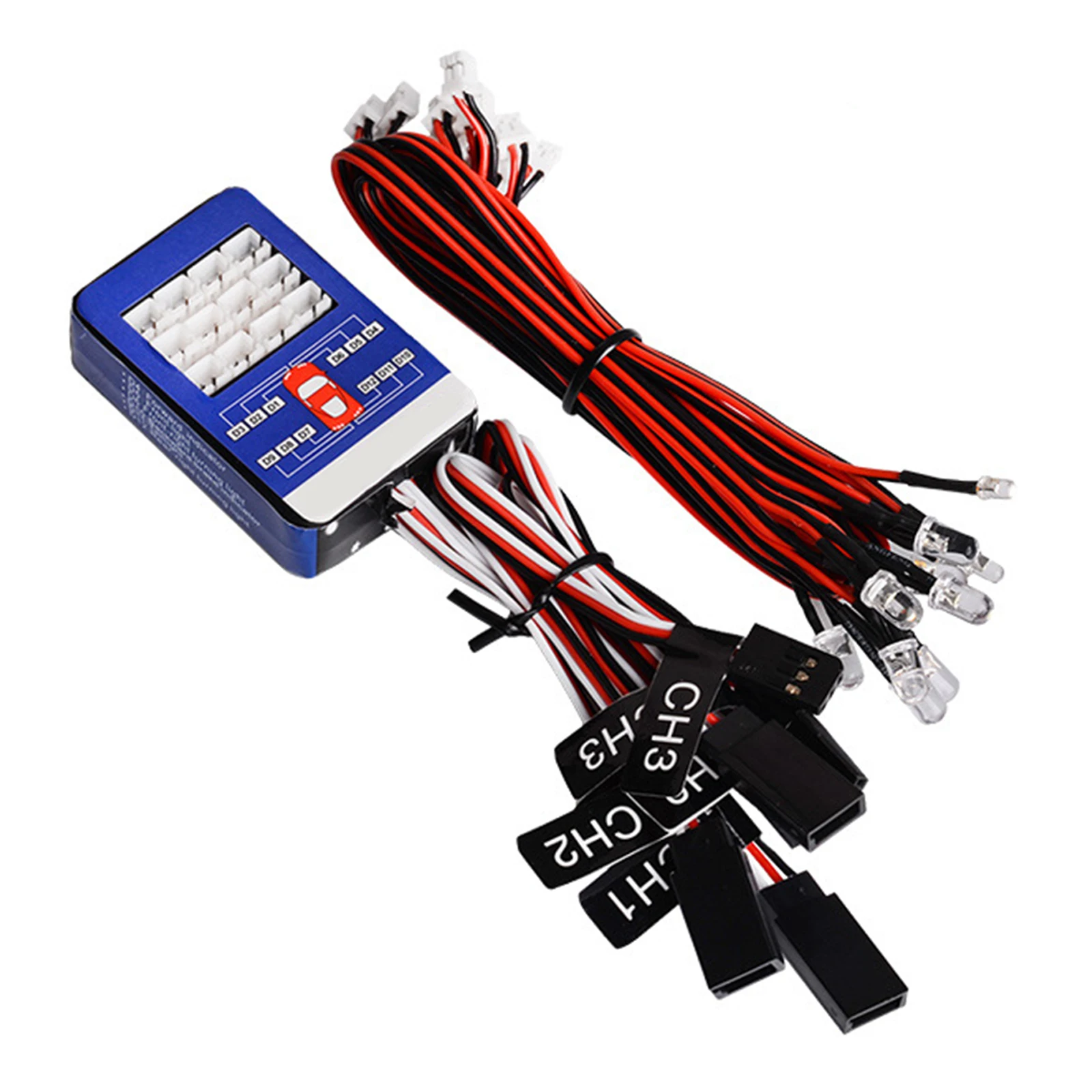 

12 LED Light Kit Brake+Headlight+Signal 2.4ghz PPM FM For HSP RC 1/10 Car Truck RC car models upgrade parts