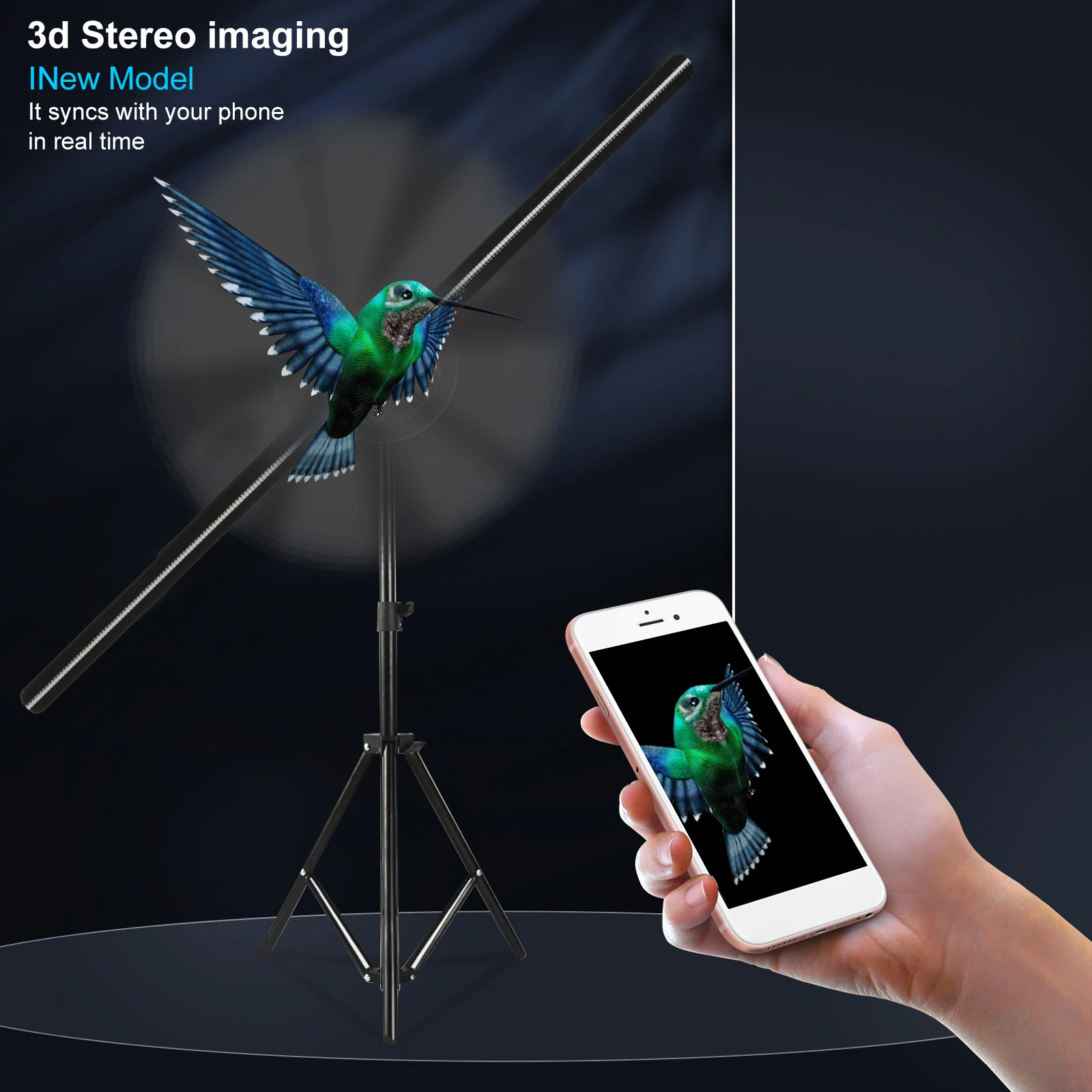 42 см 3D веер голограмма проектор невооруженным глазом светодиодный знак