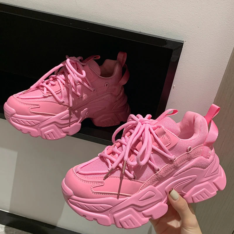 

Sneakers Women Vulcanized Shoes Gradient Fashion Breath Thick Sole Ladies Trainers Platform Women Chunky Sneakers Basket Femme