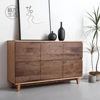 Wood Furniture Walnut Oak Nordic Japanese Full Solid Log Black Cherry Storage Side Cabinet Appearance Cell Number General Use