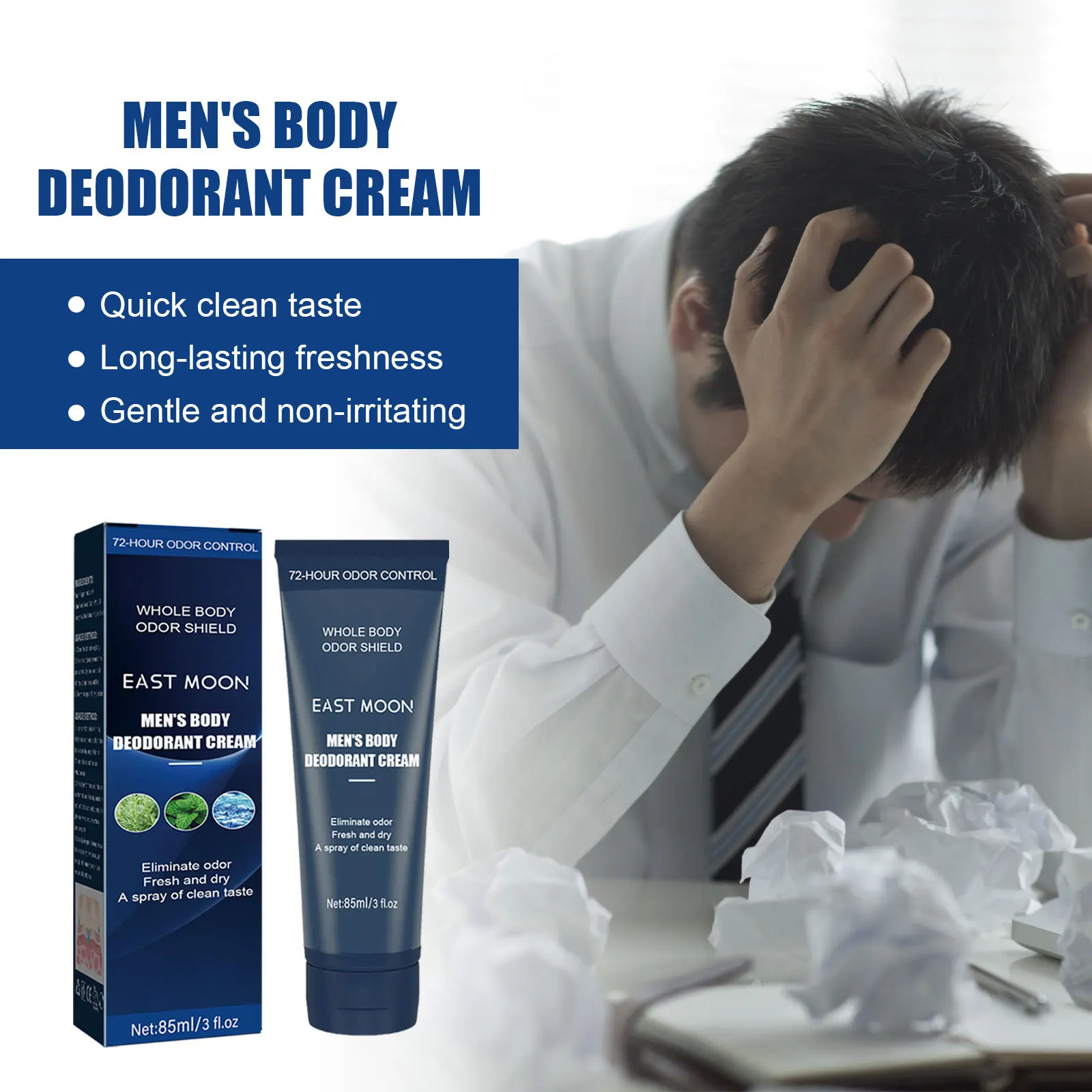 

Men's Body Deodorant Cream Mild Deodorant Cream For Removing Body Odor Refreshing Soothing Moisturizing Body Care For Men