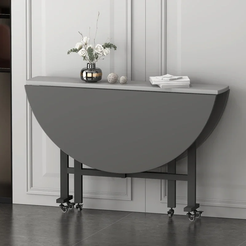 Круглый керамический обеденный стол выдвижной раздвижной среднего века