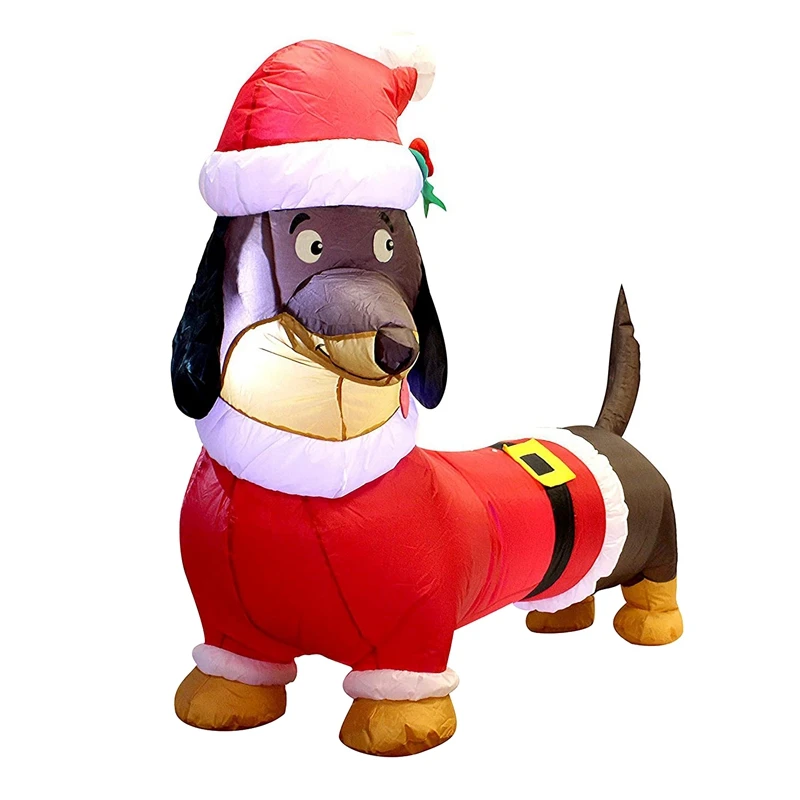 

Рождественские надувные уличные украшения, собака и такса для лужайки, двора, крыльца, рождевечерние НКА, внешняя вилка европейского станда...