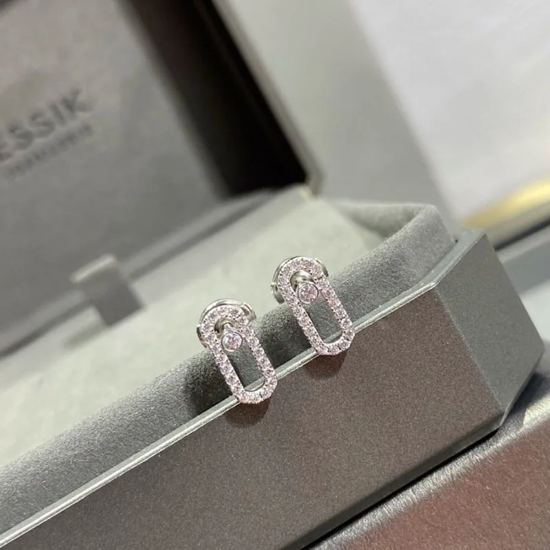 

French Fashion Luxury Gold Classic Brand Jewelry 925 Sterling Silver Earrings Couple Gift