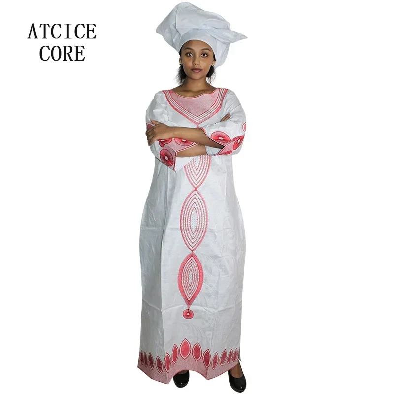 Африканские платья для женщин Bazin Роскошное дизайнерское длинное платье с