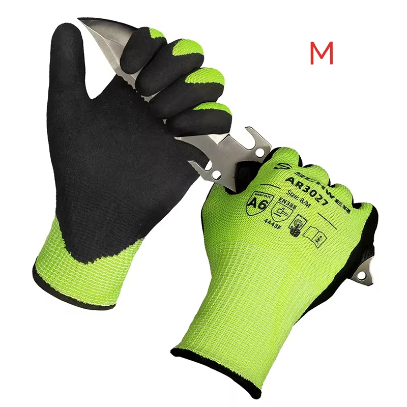 

Противоскользящие защитные перчатки A6, флуоресцентно-желтые