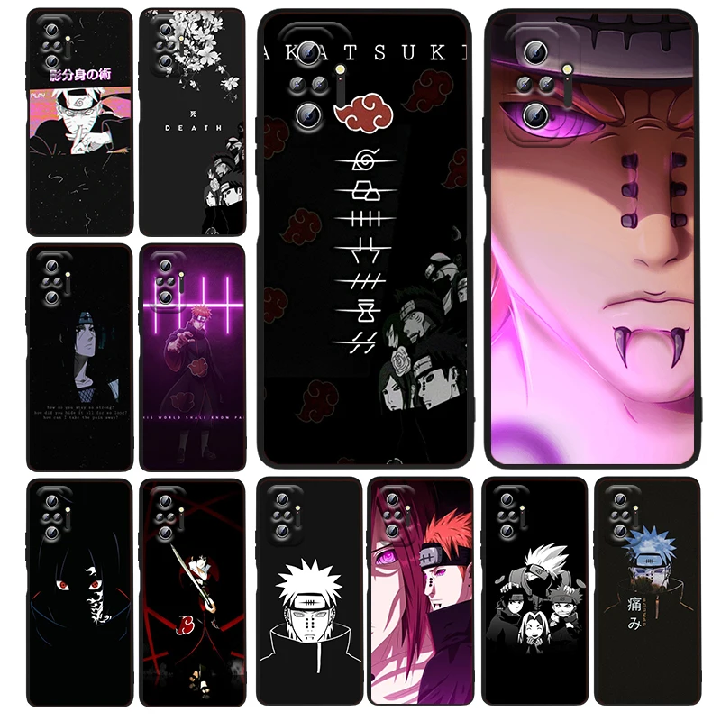 

Fashion Cool Naruto Art Silicone Cover For Xiaomi Redmi Note 11E 11S 11 11T 10 10S 9 9T 9S 8 8T Pro 5G 7 5 Black Phone Case