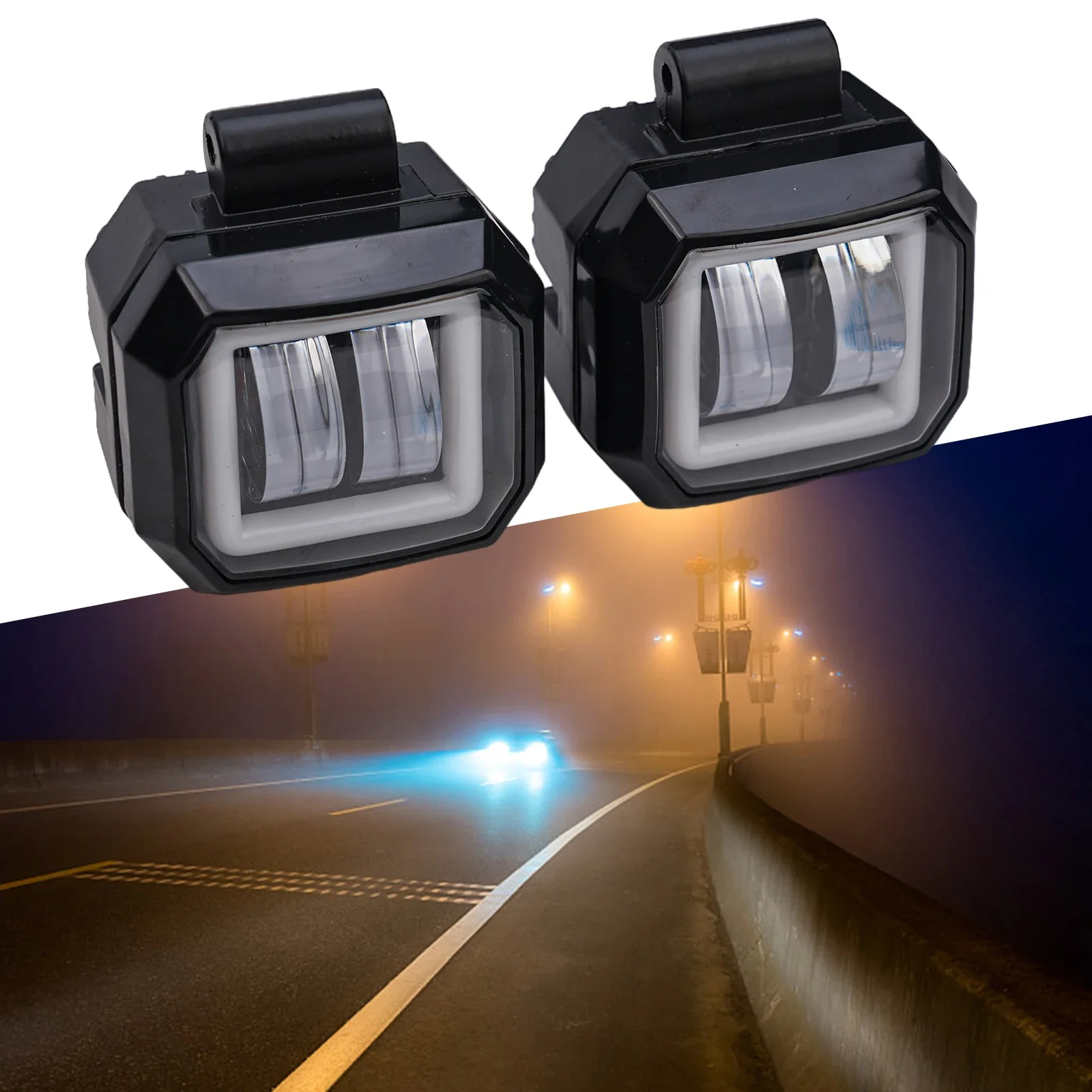 2 шт. 3-дюймовый автомобильный светодиодный рабочий фонарь Красный Halo DRL Spot Driving Fog