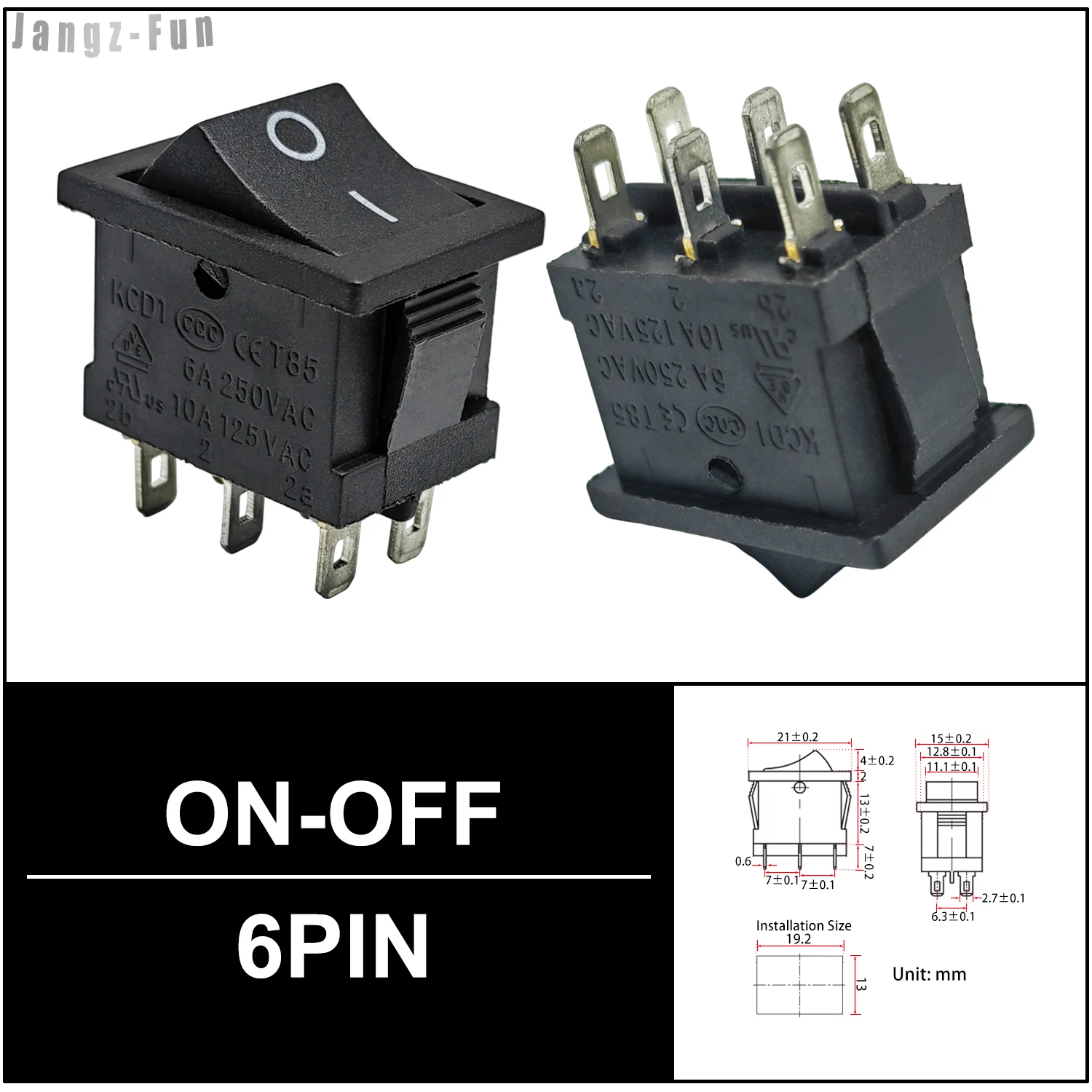 

5 шт. Кулисные переключатели JangZ-Fun 15x21 мм 2/3/4/6-контактные черный, красный, зеленый 6A/250В 10A/125В