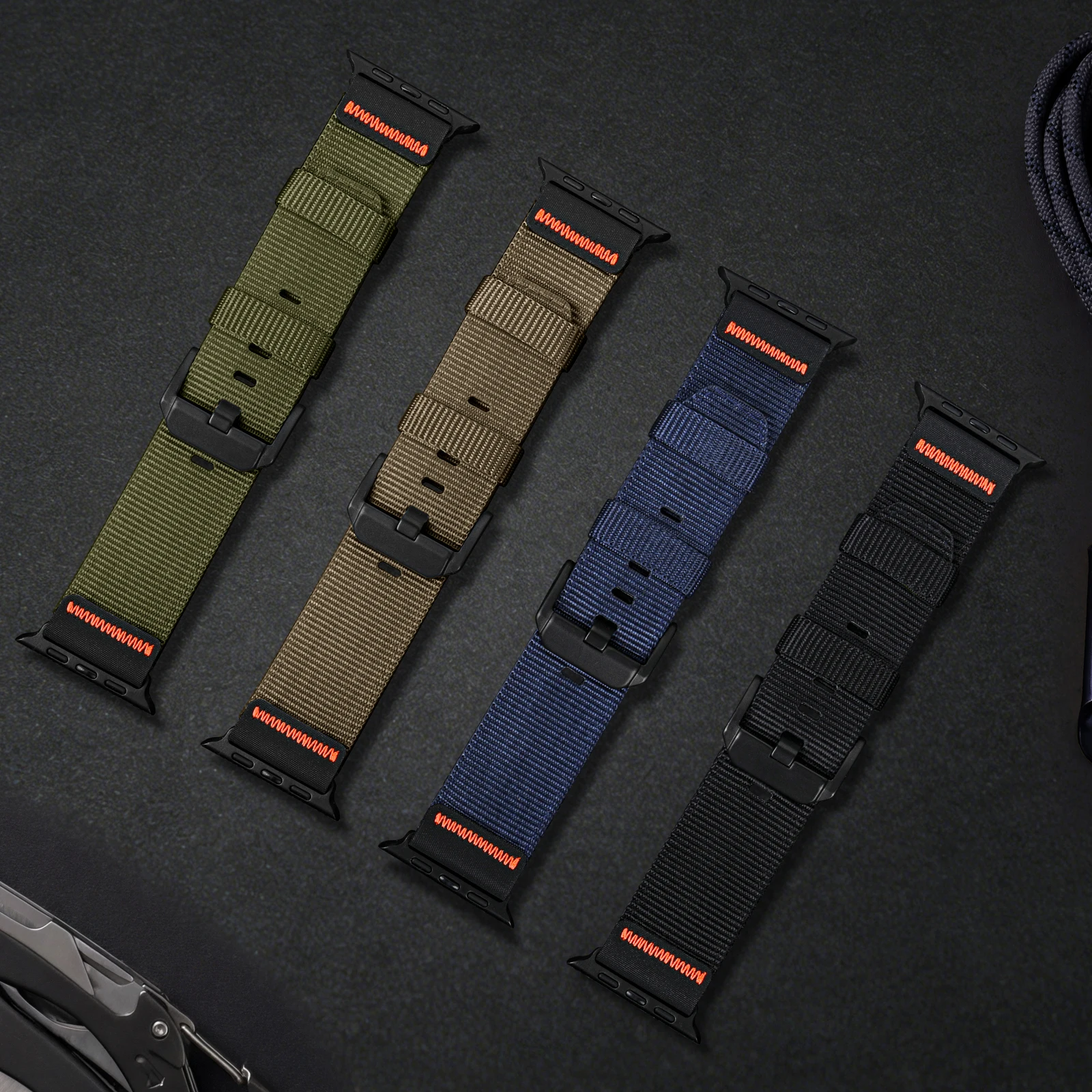Фото Нейлоновый ремешок для Apple Watch Series 11/10/9/8/7/6/SE/Ultra 3, 49 мм, 46 мм, 45 мм, 44/42/41/40 мм, браслет, ремешок для iWatch №2