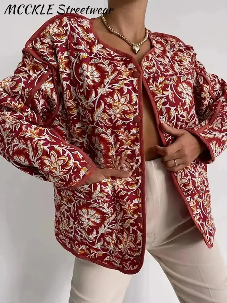 

Женское однобортное пальто с принтом, длинная винтажная хлопковая куртка свободного покроя с воротником-лодочкой, на зиму, 2023