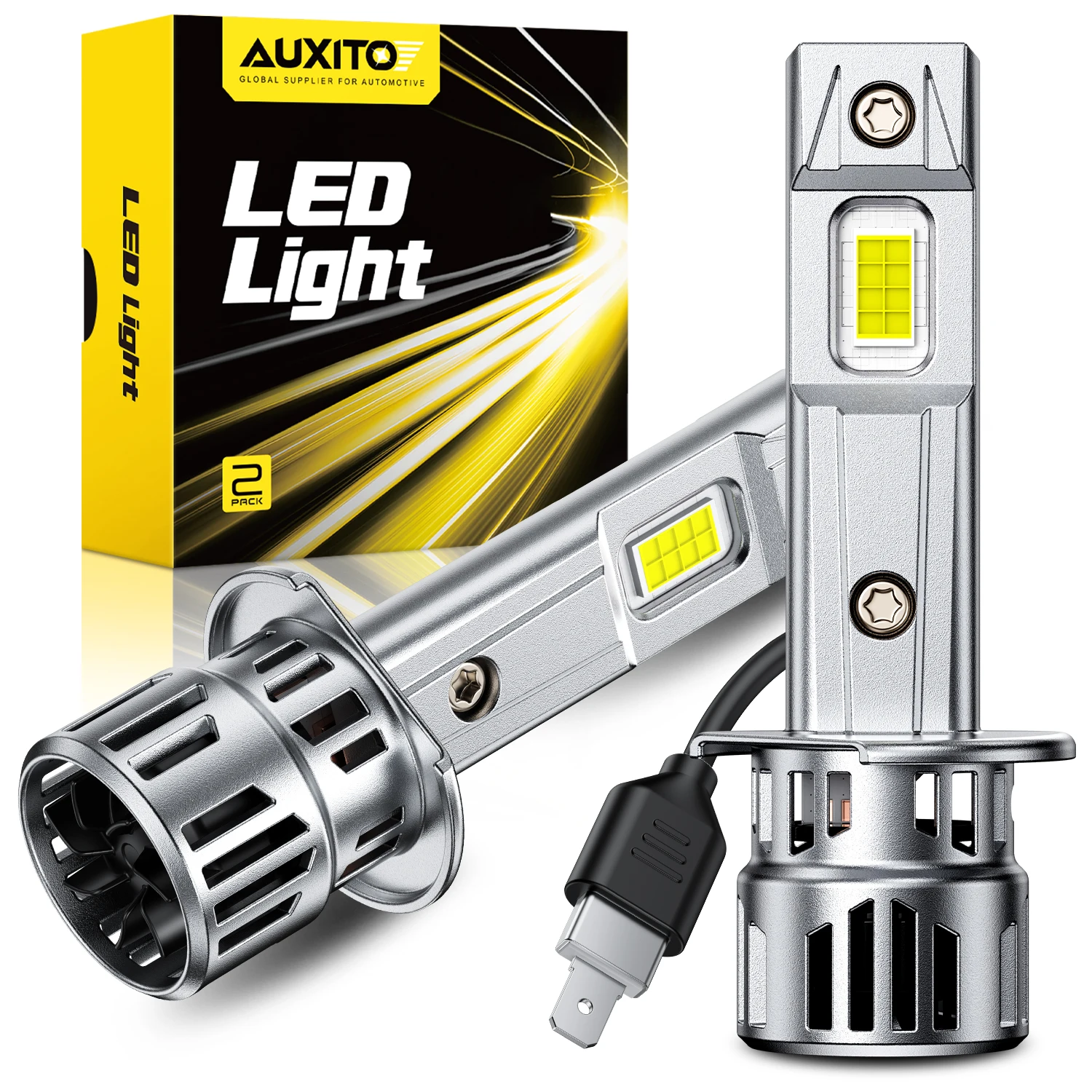 

AUXITO 2 шт. 30000LM H1 светодиодные лампы для фар 6500K белые для автомобильных фар переднего основного света Canbus супер яркие с охлаждающим вентилятором