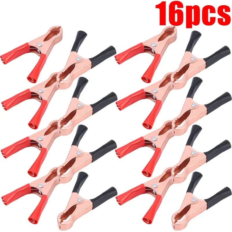 Красные и черные изолированные крокодиловые зажимы 30А