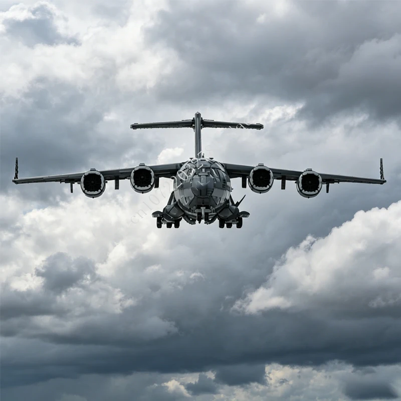 Фото Конструктор MOC 17314 деталей: Гигантский военный транспортный самолет Boeing C-17 Globemaster III, модель высокой сложности, технологичная игрушка №1